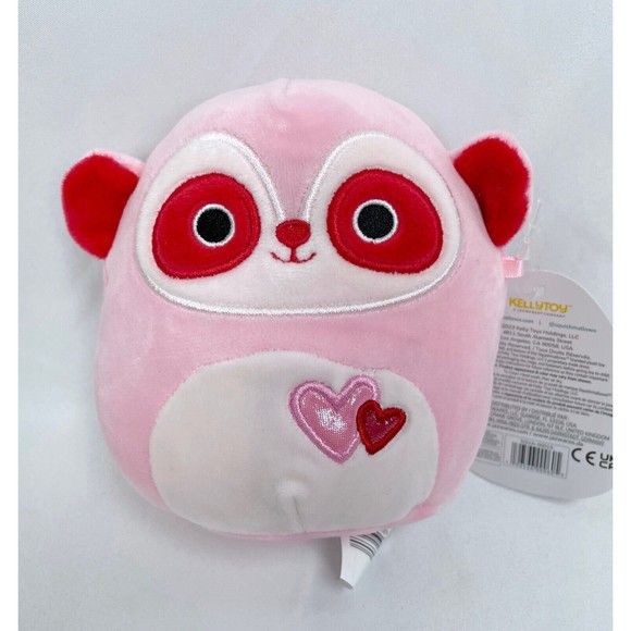 New Squishmallows 5” Valentine’s Day Jamar Lemur Pink Plush - Picture 1 of 3